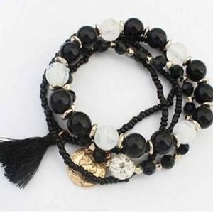 ❤️gorgeous black rhinestone beads bracelets